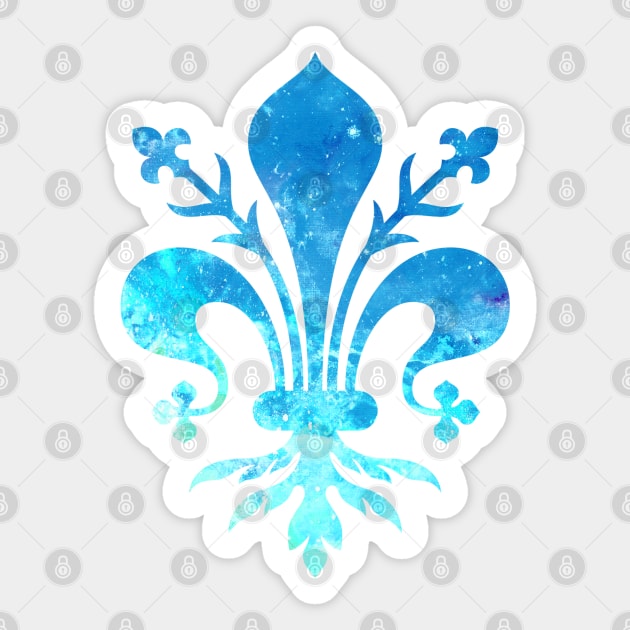 Teal Florence Fleur de Lis Sticker by aterkaderk